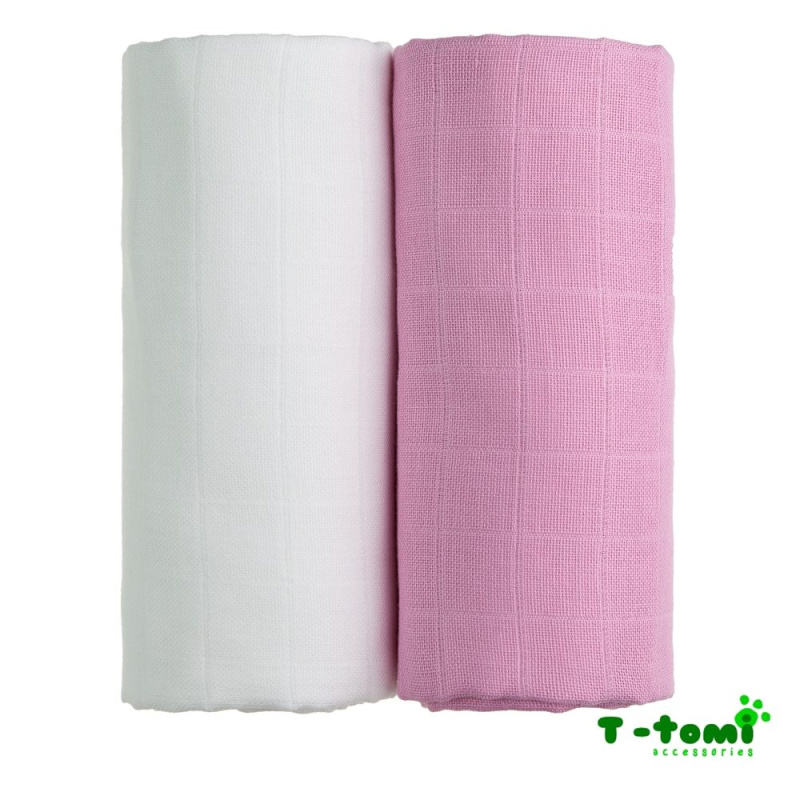 T-TOMI TETRA osušky EXCLUSIVE COLLECTION, white + pink / bílá + růžová