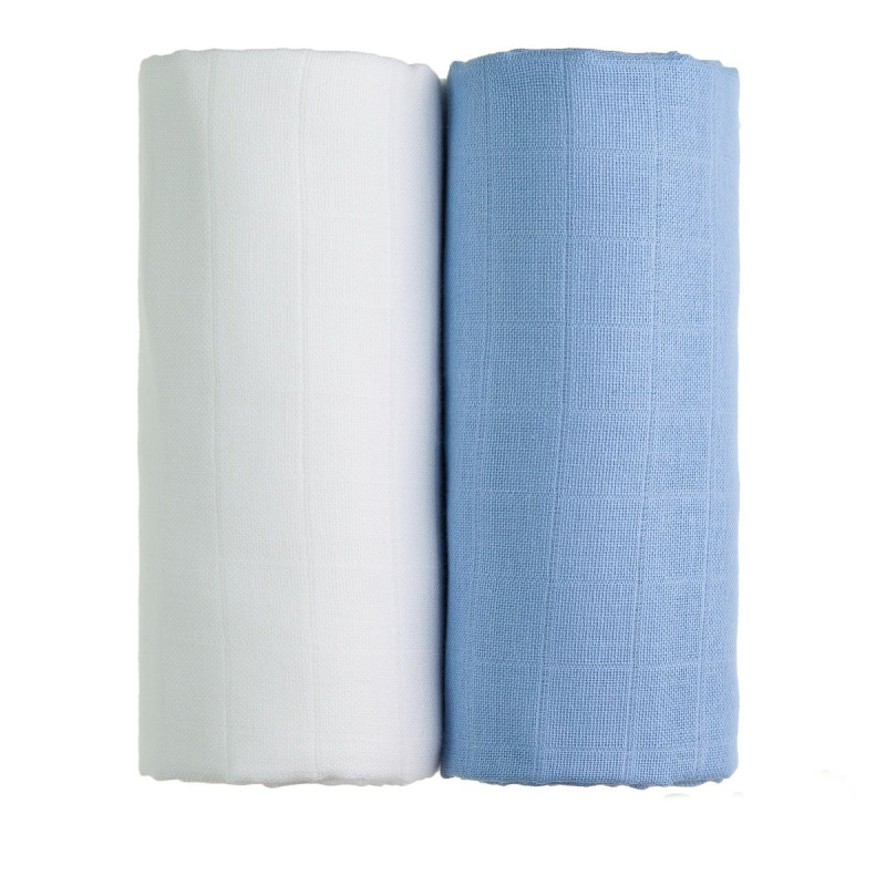 T-TOMI Látkové TETRA osušky, white + blue / bílá + modrá
