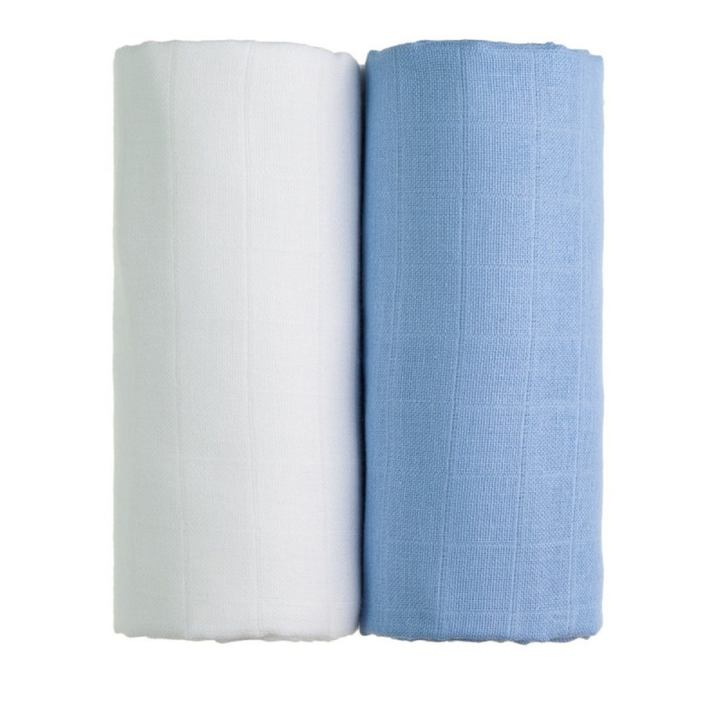 T-TOMI Látkové TETRA osušky, white + blue / bílá + modrá