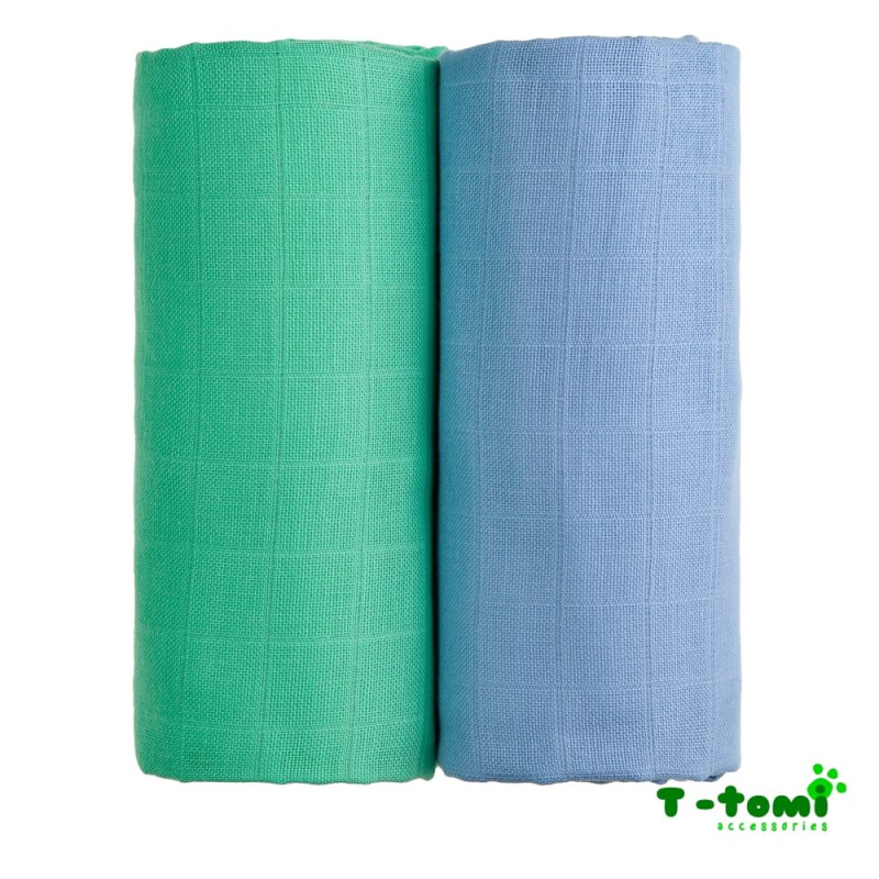 T-TOMI Látkové TETRA osušky, blue + green / modrá + zelená