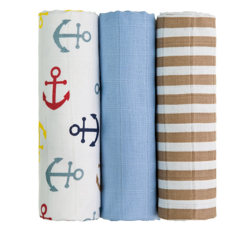 T-TOMI TETRA pleny TOP KVALITA, s potiskem, 70x70, anchors / kotvy