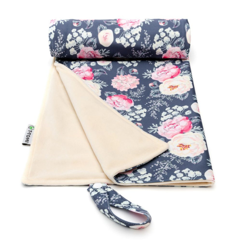 T-TOMI Přebalovací podložka, grey flowers - colour