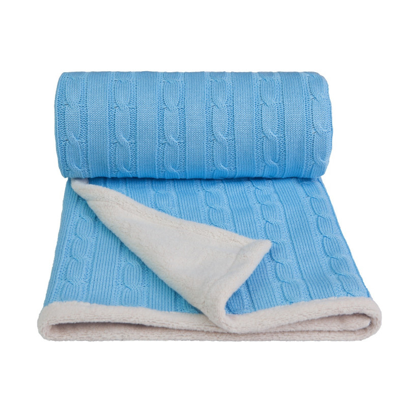 T-TOMI Dětská pletená deka winter, blue / modrá
