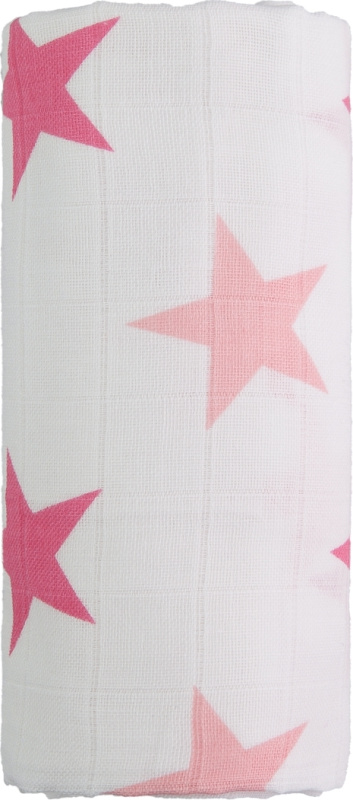 T-TOMI Velká bavlněná TETRA osuška, pink stars / růžové hvězdičky