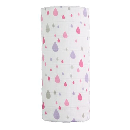 T-TOMI Velká bavlněná TETRA osuška, pink drops / růžové kapky