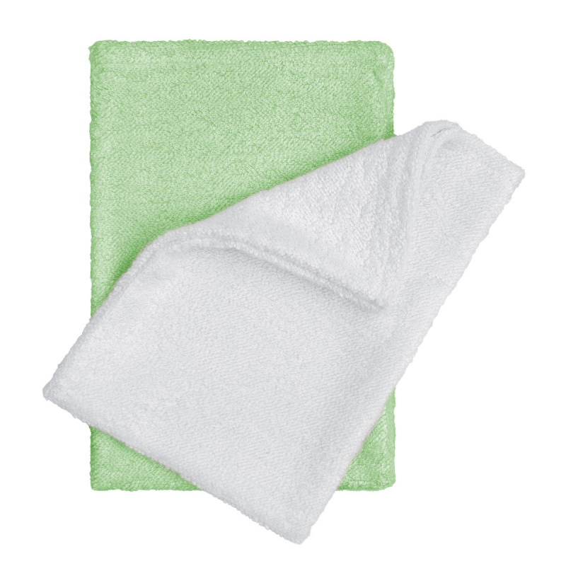 T-TOMI Koupací žínky - rukavice, white+green / bílá+zelená