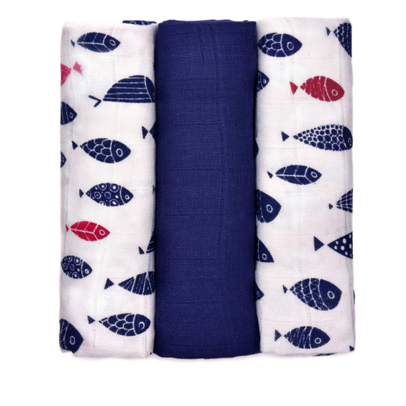 T-TOMI BIO Bambusové pleny, fish /ryby