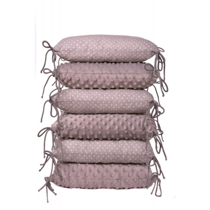 T-TOMI Polštářkový mantinel Grey little dots, 6ks