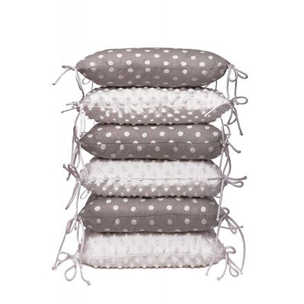 T-TOMI Polštářkový mantinel, grey/dots