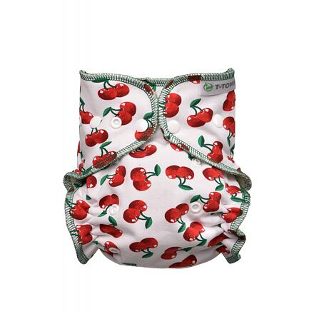 T-TOMI Kalhotková plena - přebalovací set patentky, cherries  