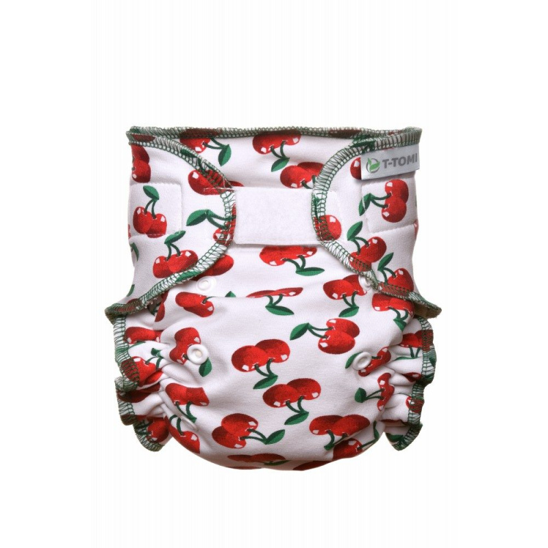 T-TOMI Kalhotková plena - přebalovací set suchý zip, cherries  