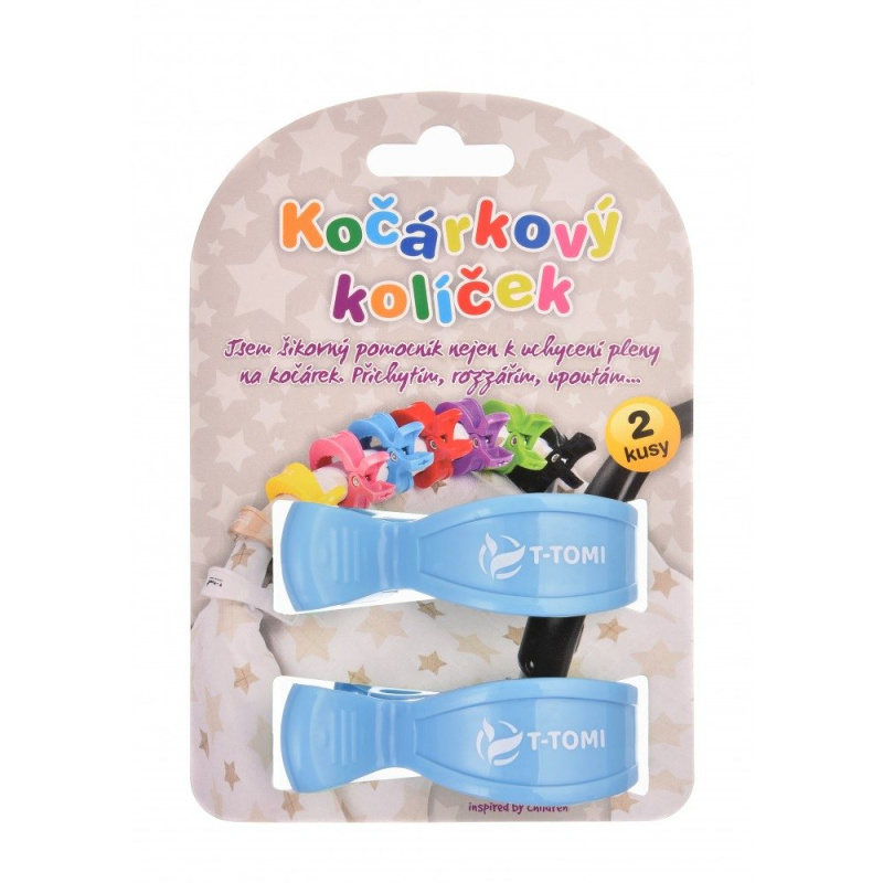 T-TOMI Kočárkový kolíček, pastel blue/modrý