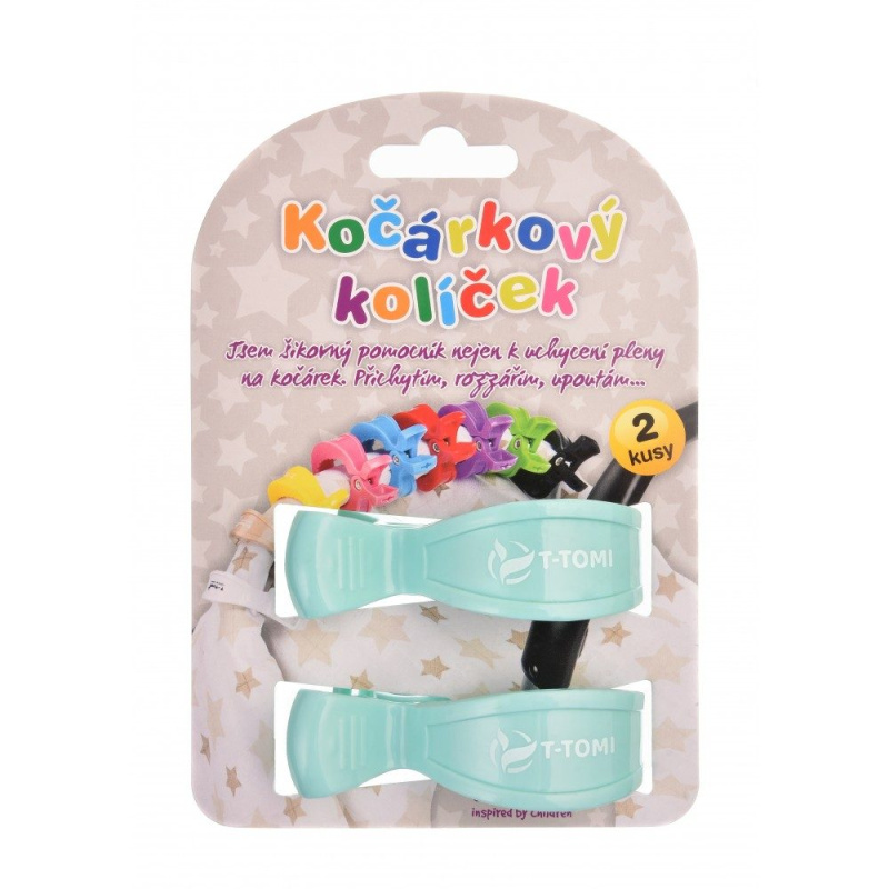 T-TOMI Kočárkový kolíček, pastel mint