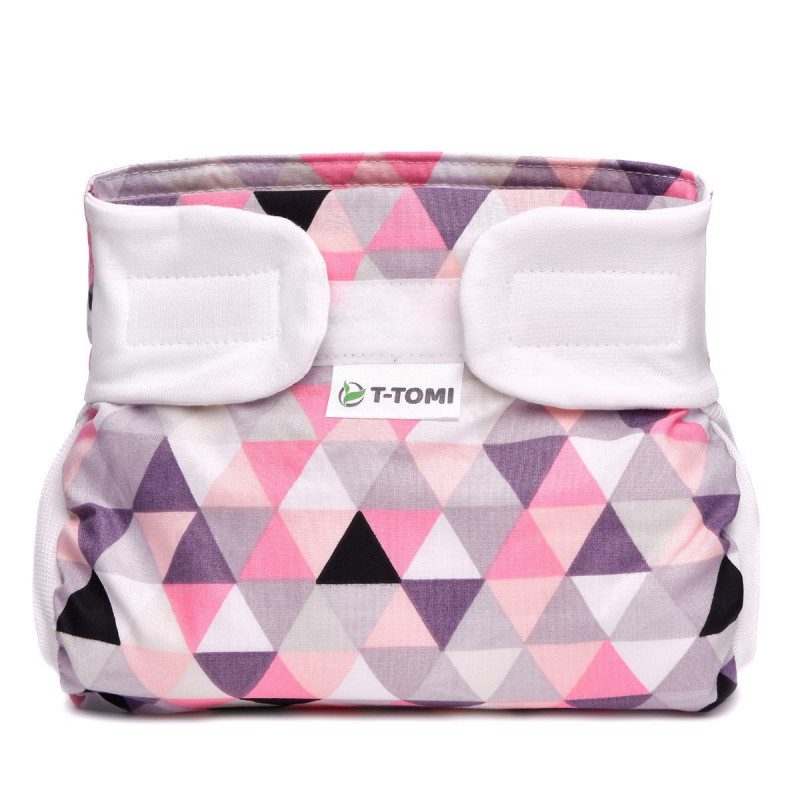 T-TOMI Ortopedické abdukční kalhotky - suchý zip, pink triangles (5-9kg)