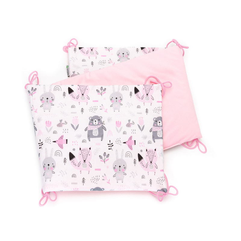 T-TOMI Skládaný mantinel VELVET, pink bears