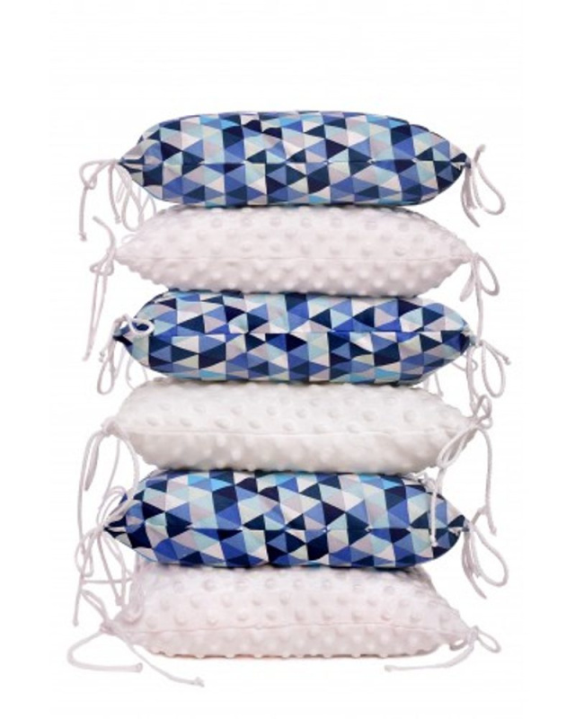 T-Tomi Polštářkový mantinel MINKY - blue triangles