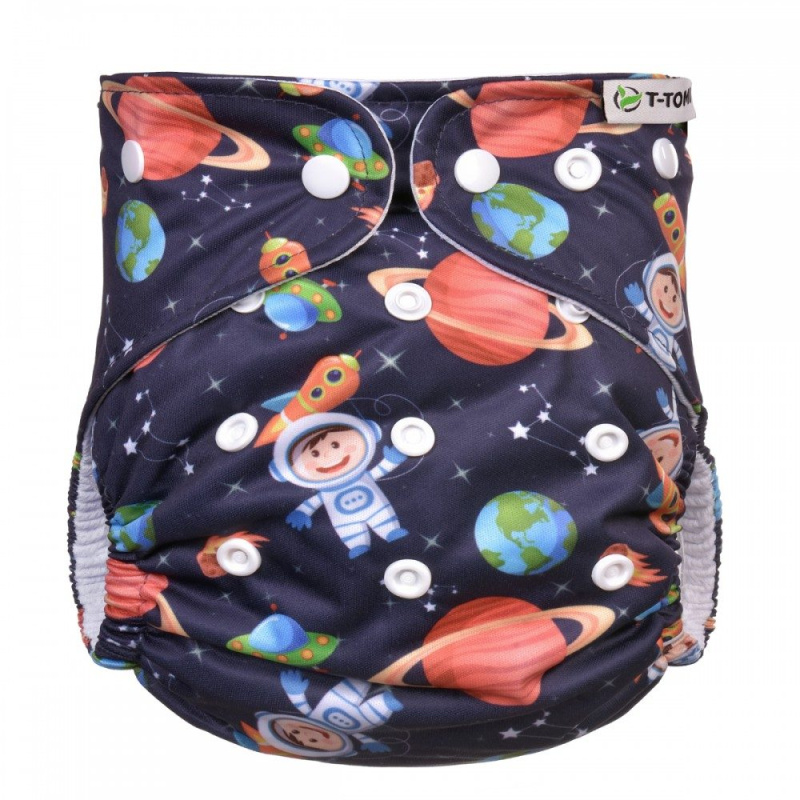 T-TOMI Kalhotková plena AIO - přebalovací set patentky,  universe