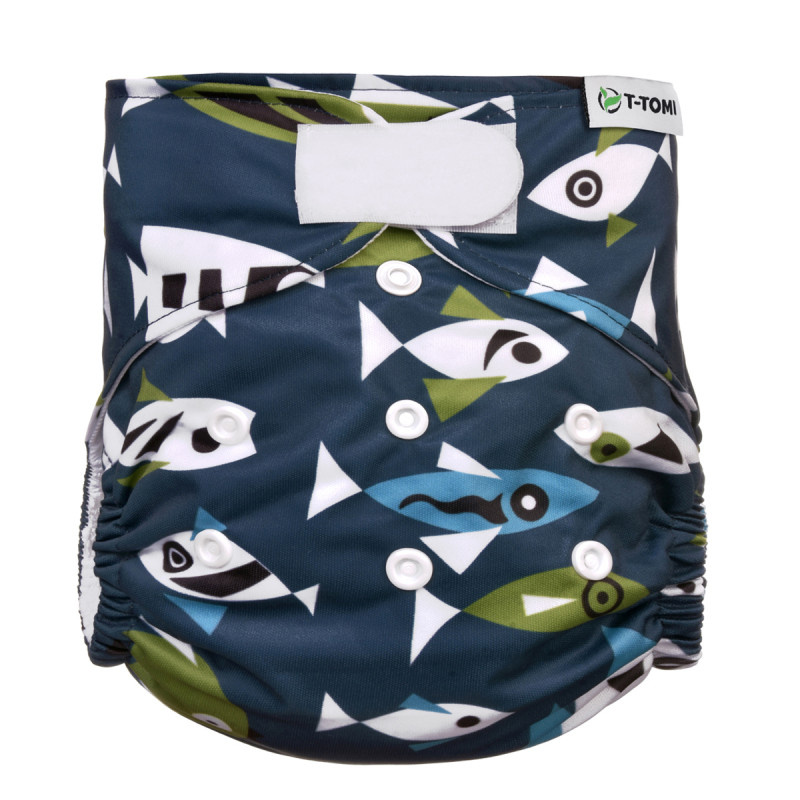 T-TOMI Kalhotková plena AIO - přebalovací set suchý zip, fish