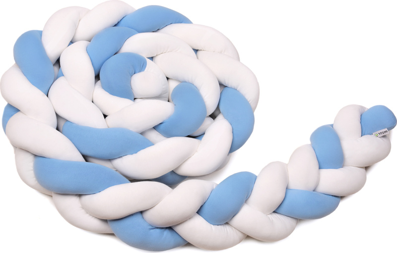 T-TOMI Pletený mantinel 180 cm, white + blue