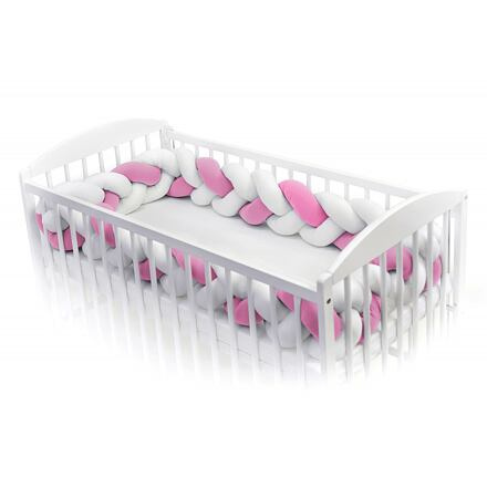 T-TOMI Pletený mantinel 360 cm, white + pink