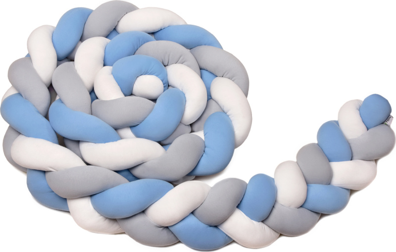 T-TOMI Pletený mantinel 360 cm White + Grey + Blue, 1 ks