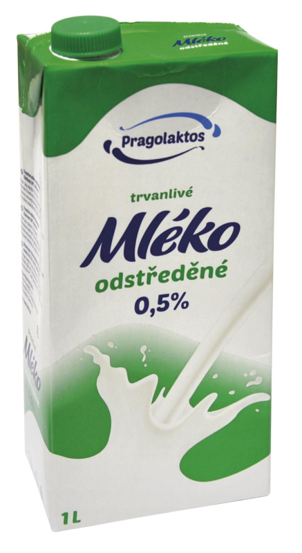 Trvalinlivé mléko Pragolaktos - 0,5% odtučněné, 1l