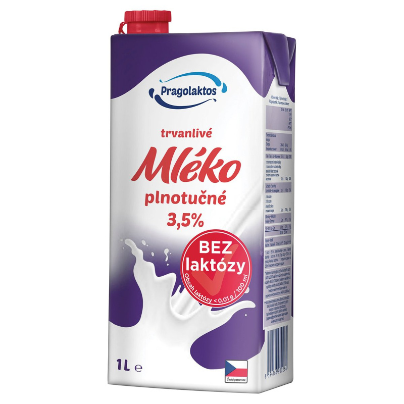 Pragolaktos Trvanlivé plnotučné mléko bez laktózy 3,5%