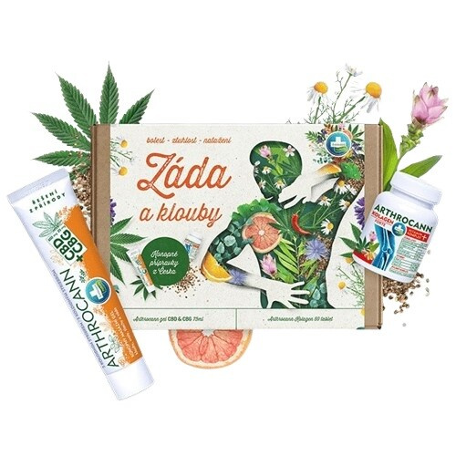 Dárková sada přírodní kosmetiky z konopí ZÁDA A KLOUBY