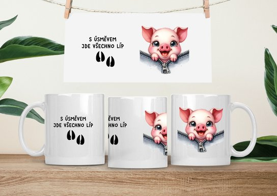 Hrneček čumáček 330ml porcelán Prase