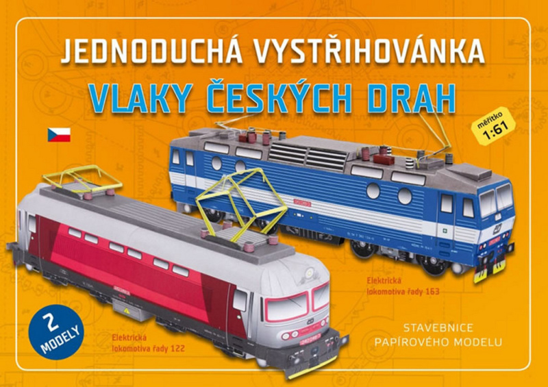 Vlaky českých drah - Jednoduchá vystřihovánka (Stavebnice papírového modelu)