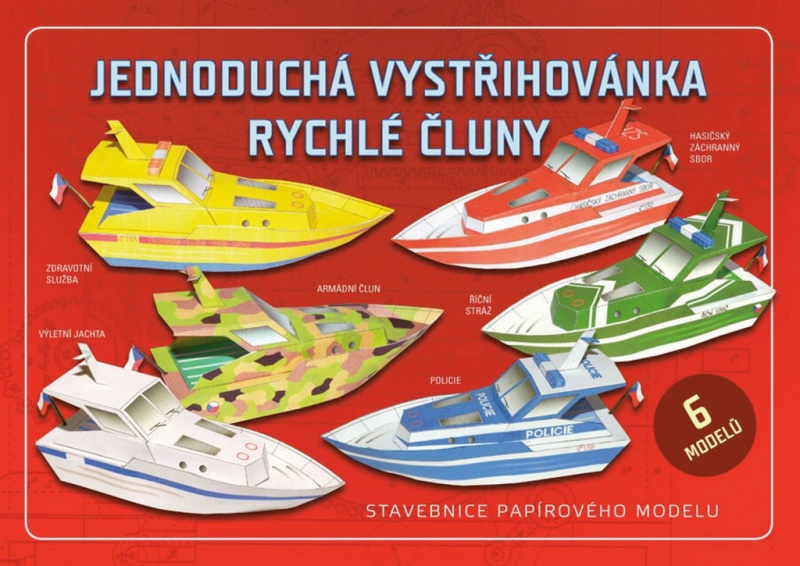 Jednoduchá vystřihovánka rychlé čluny (Stavebnice papírového modelu)