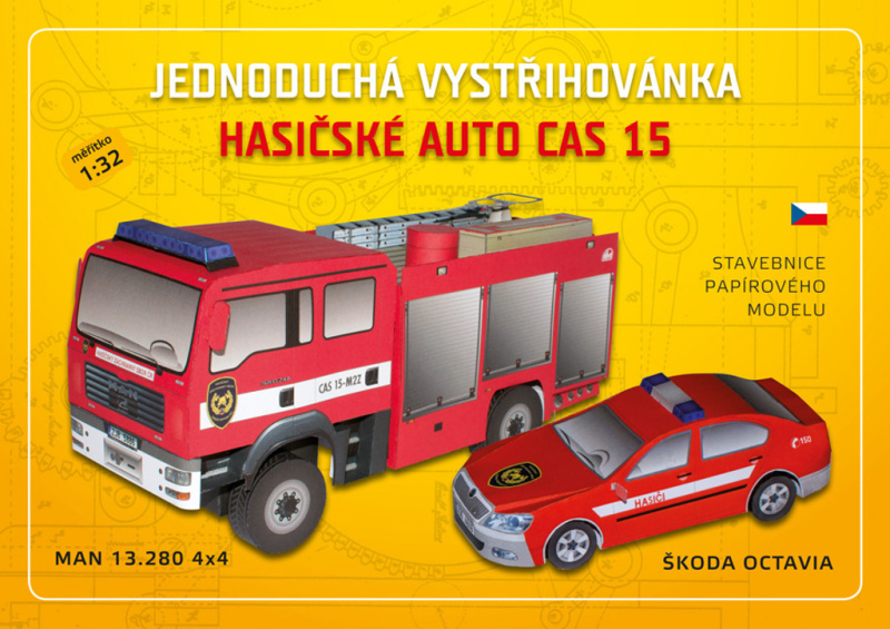 Hasičské auto CAS 15 - Jednoduchá vystřihovánka Ivan Zadražil