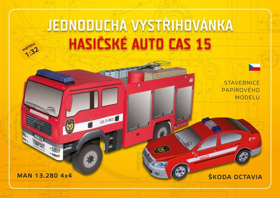 Hasičské auto CAS 15 - Jednoduchá vystřihovánka Ivan Zadražil