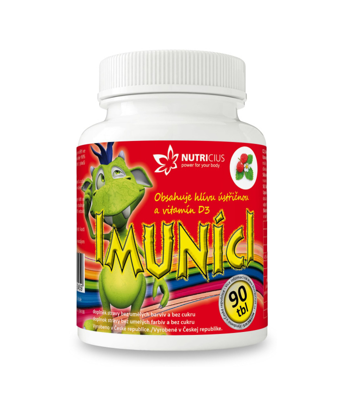 NUTRICIUS Imuníci Hlíva ústřičná s vitamínem D pro děti 90 tablet