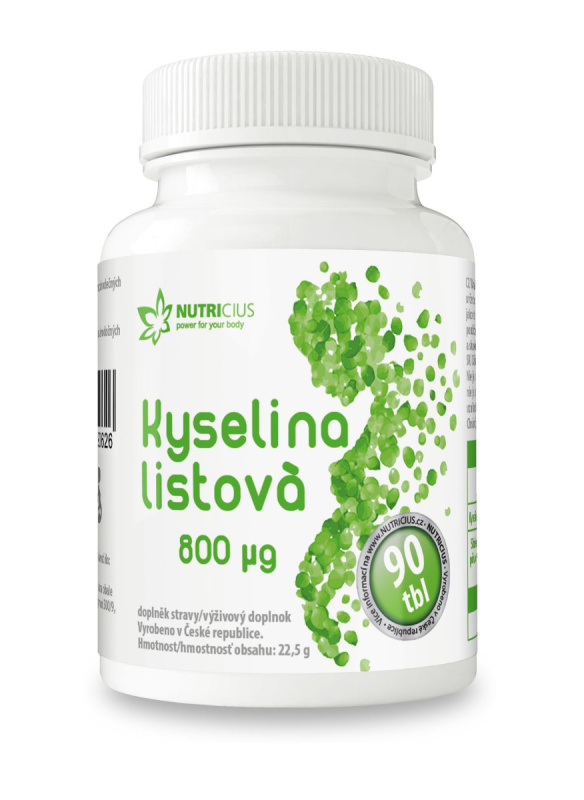 NUTRICIUS Kyselina listová 800 mcg 90 tablet