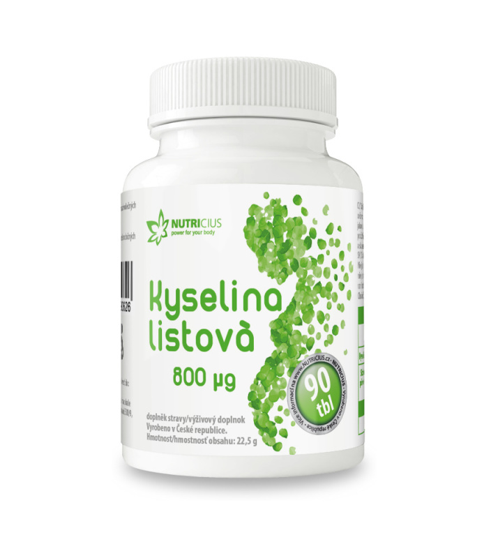 NUTRICIUS Kyselina listová 800 mcg 90 tablet