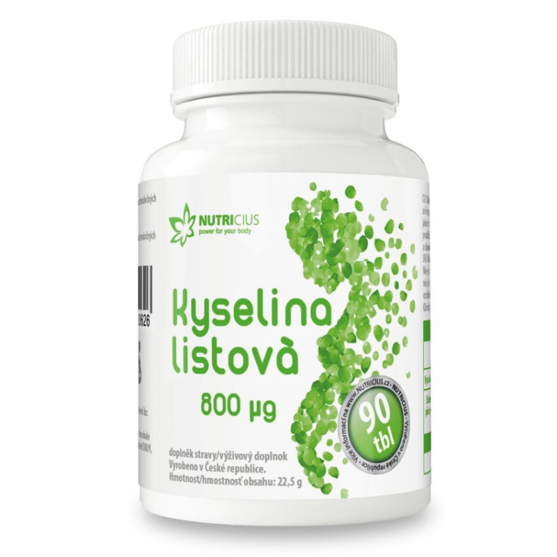 NUTRICIUS Kyselina listová 800 mcg 90 tablet