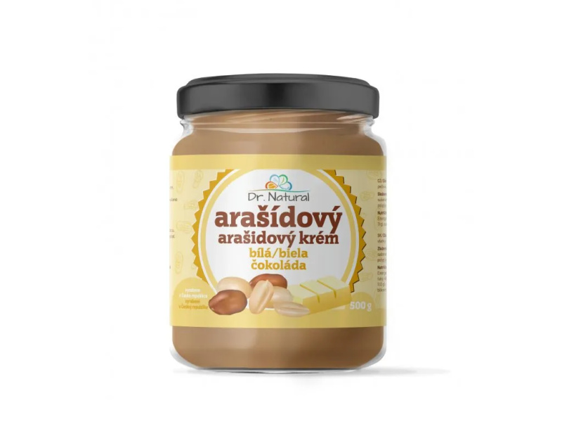 Dr. Natural Arašídový krém s bílou čokoládou 500 g