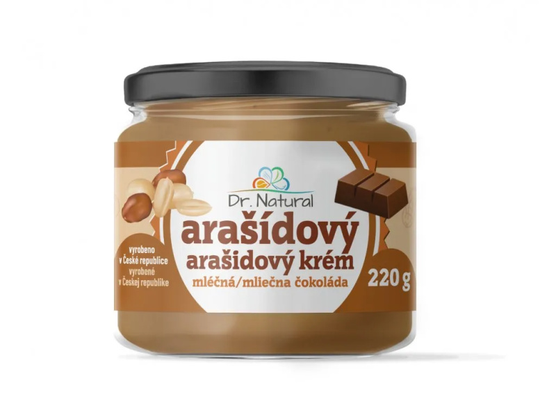 Dr. Natural Arašídový krém s mléčnou čokoládou 220 g