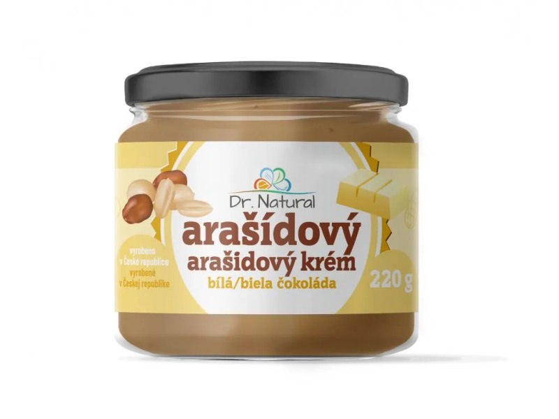 Dr. Natural Arašídový krém s bílou čokoládou 220 g