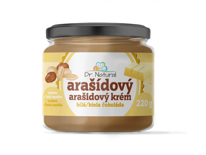 Dr. Natural Arašídový krém s bílou čokoládou 220 g