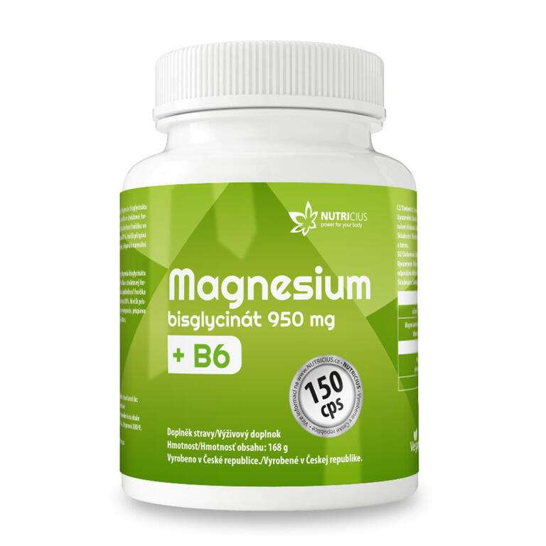 NUTRICIUS Magnesium bisglycinát 950 mg + B6  150 kapslí