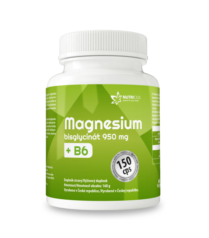 NUTRICIUS Magnesium bisglycinát 950 mg + B6  150 kapslí