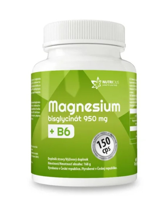 NUTRICIUS Magnesium bisglycinát 950 mg + B6  150 kapslí