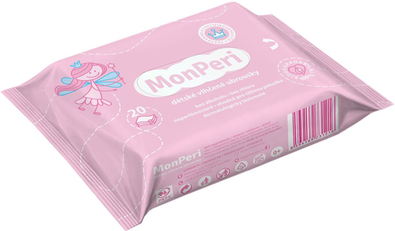 MonPeri Baby Wet Wipes vlhčené ubrousky pro děti 20 ks