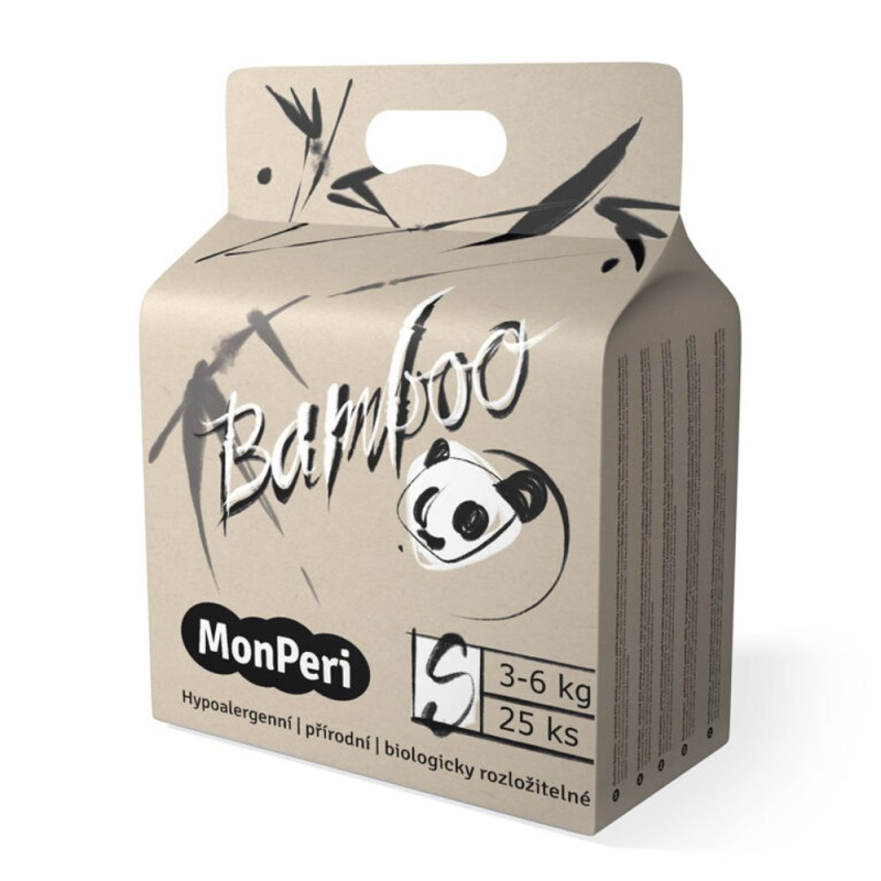 MonPeri Bamboo S 3-6 kg dětské plenky 25 ks