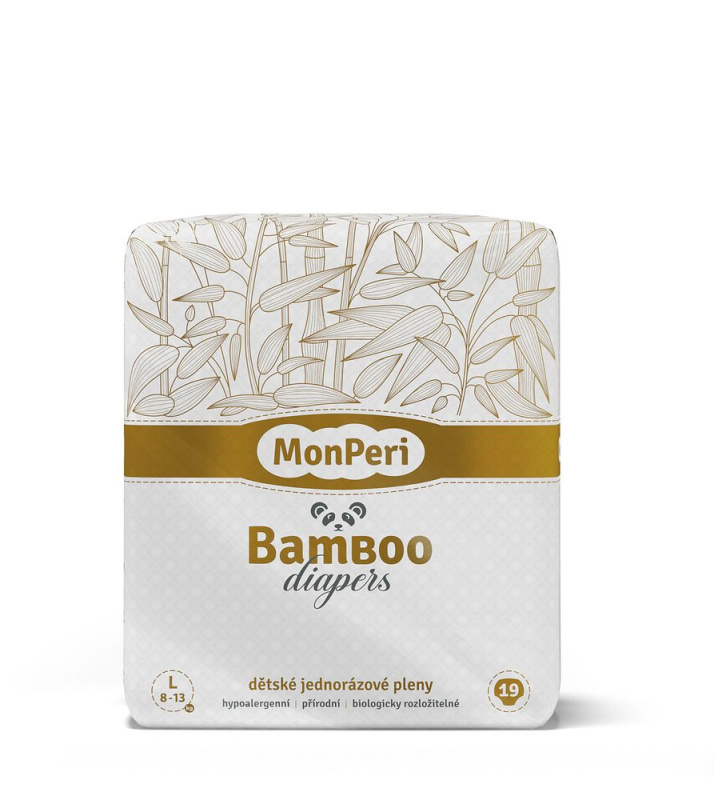 MonPeri Bamboo L 8-13 kg dětské plenky 19 ks