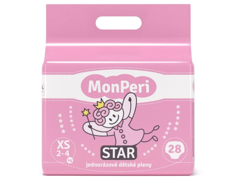 MonPeri Star XS 2-4 kg dětské pleny 28 ks