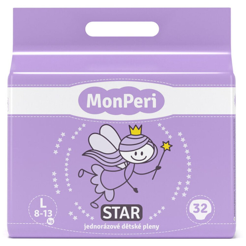 MonPeri Star L 8-13 kg dětské pleny 32 ks