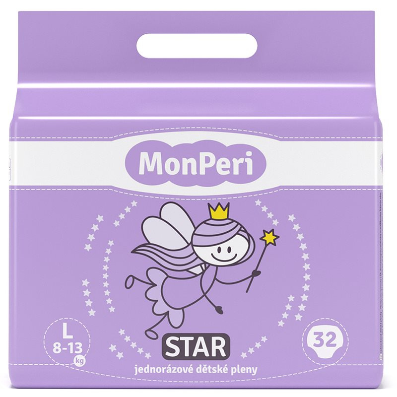 MonPeri Star L 8-13 kg dětské pleny 32 ks